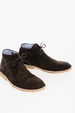 Best ID Polacchine in Suede con Suola a Contrasto Uomo Stringate