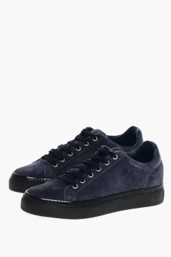 Discount ID Sneakers Basse in Suede con Lacci Tono su Tono Uomo Sneaker