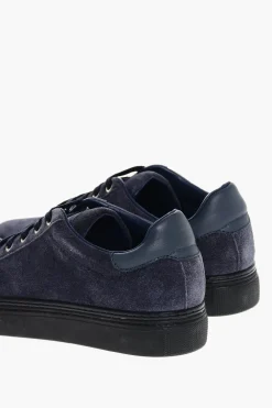 Discount ID Sneakers Basse in Suede con Lacci Tono su Tono Uomo Sneaker