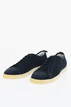 Discount ID Sneakers Basse in Tessuto e Suede a Tinta Unita Uomo Sneaker
