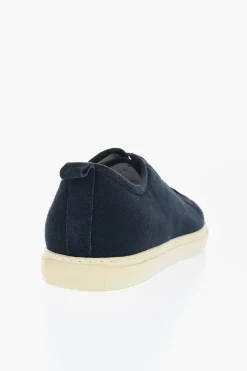 Discount ID Sneakers Basse in Tessuto e Suede a Tinta Unita Uomo Sneaker