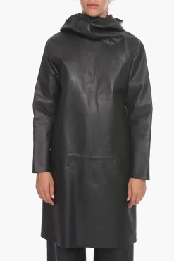 Impermeabile in Pelle HIDROLOGY con Zip Decentrata>Bottega Veneta Sale