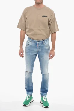 Clearance Jeans 5 Tasche Skater Fit con Strappi 16cm Uomo Jeans