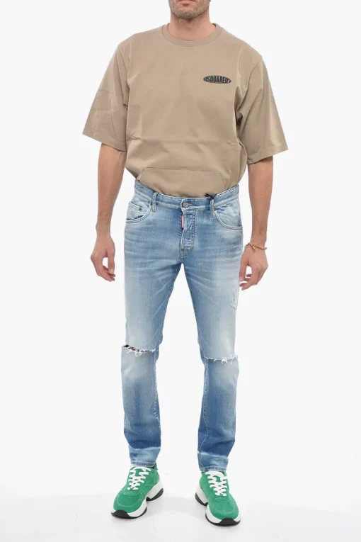 Clearance Jeans 5 Tasche Skater Fit con Strappi 16cm Uomo Jeans