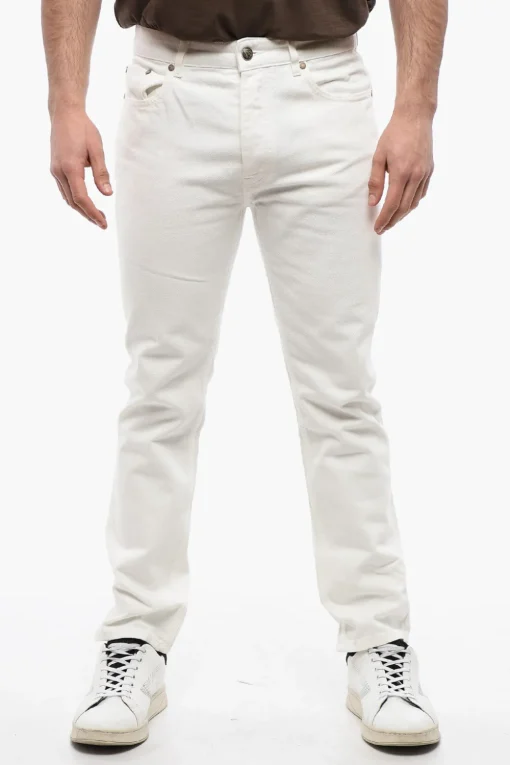 Hot Jeans 5 Tasche Slim Fit con Passanti 18cm Uomo Jeans