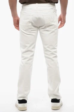 Hot Jeans 5 Tasche Slim Fit con Passanti 18cm Uomo Jeans