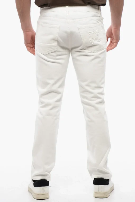 Hot Jeans 5 Tasche Slim Fit con Passanti 18cm Uomo Jeans