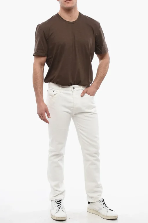 Hot Jeans 5 Tasche Slim Fit con Passanti 18cm Uomo Jeans