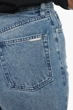 Fashion Jeans a Gamba Diritta con Dettaglio Distressed Donna Jeans