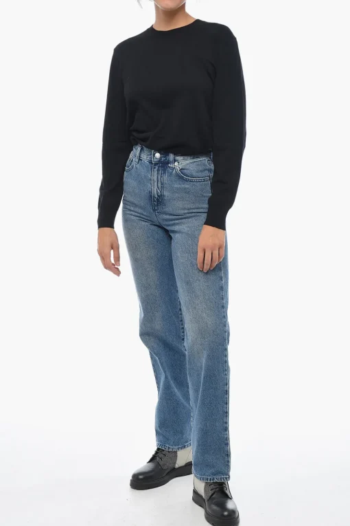 Fashion Jeans a Gamba Diritta con Dettaglio Distressed Donna Jeans