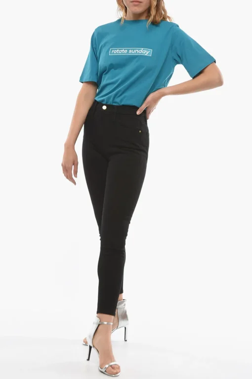 New Jeans a Lavaggio Scuro Skinny Fit e Vita Alta 13cm Donna Jeans
