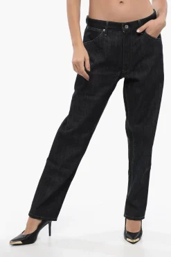 Jeans a Vita Alta in Denim Lavaggio Scuro 18cm>Jil Sander New