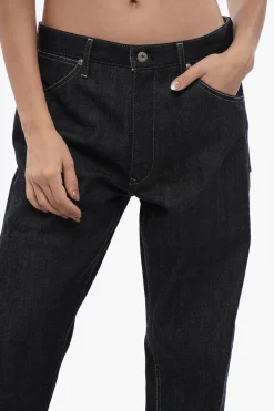Jeans a Vita Alta in Denim Lavaggio Scuro 18cm>Jil Sander New