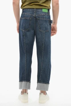 Jeans Baggy Cropped Fit con Risvolto 26cm>Bottega Veneta Discount
