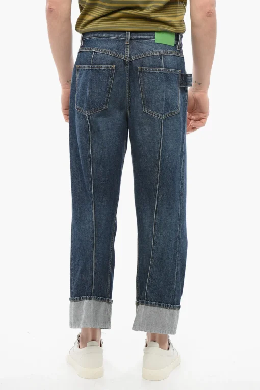 Jeans Baggy Cropped Fit con Risvolto 26cm>Bottega Veneta Discount