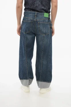Jeans Baggy Cropped Fit con Risvolto 26cm></noscript>Bottega Veneta Discount