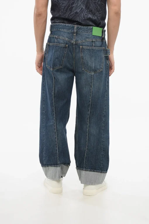 Jeans Baggy Cropped Fit con Risvolto 26cm>Bottega Veneta Discount