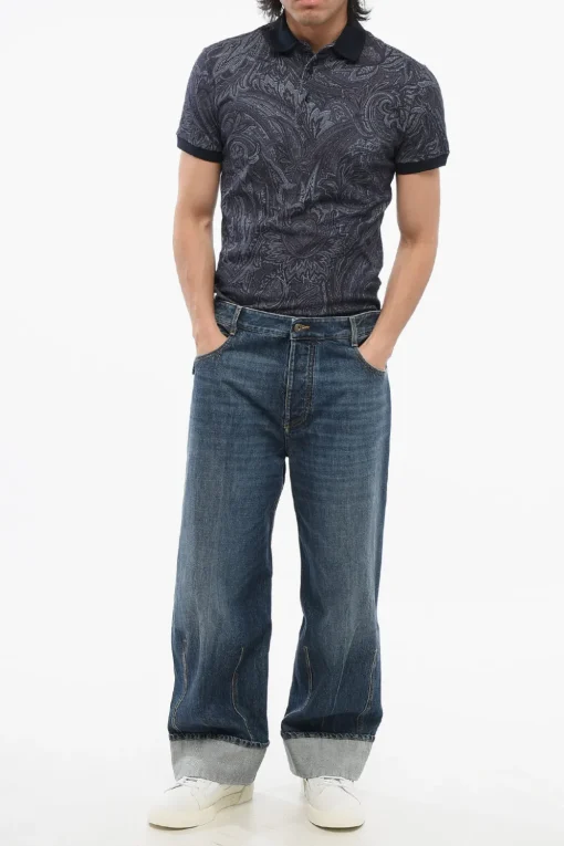 Jeans Baggy Cropped Fit con Risvolto 26cm>Bottega Veneta Discount
