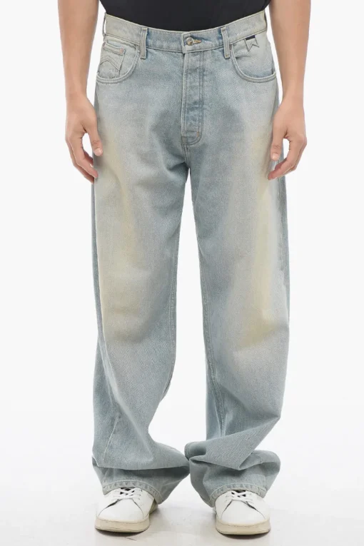 Clearance Jeans Baggy Fit a Lavaggio Chiaro 26cm Uomo Jeans