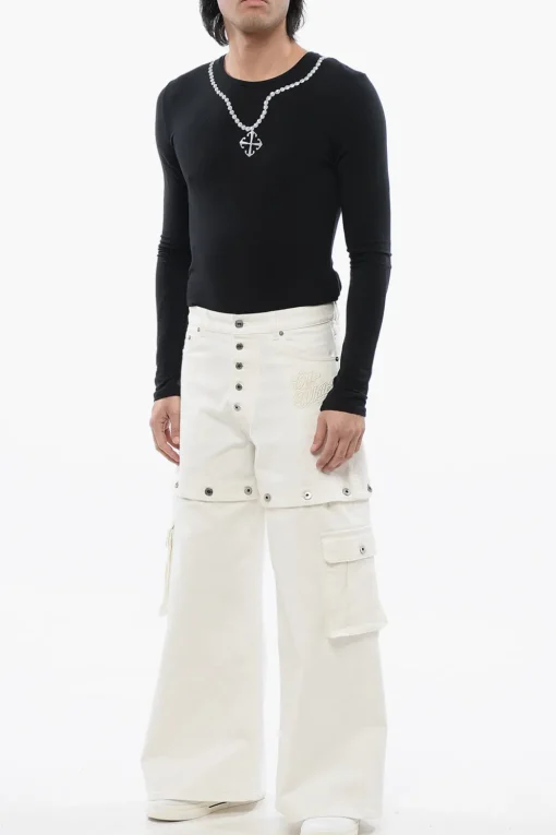 Jeans Baggy Fit Con Logo Ricamato>Off-White Online