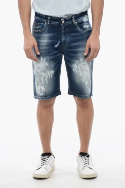Sale Jeans Bermuda Regular Fit Effetto Bleached Uomo Jeans