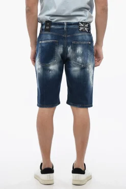 Sale Jeans Bermuda Regular Fit Effetto Bleached Uomo Jeans