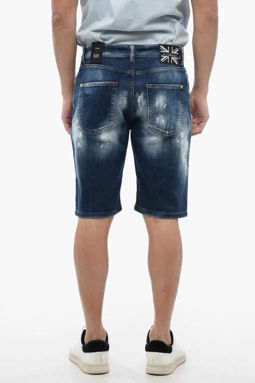 Sale Jeans Bermuda Regular Fit Effetto Bleached Uomo Jeans
