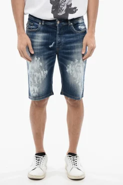 Sale Jeans Bermuda Regular Fit Effetto Bleached Uomo Jeans