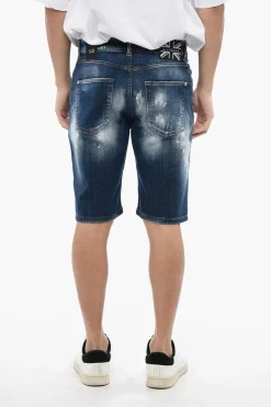 Sale Jeans Bermuda Regular Fit Effetto Bleached Uomo Jeans