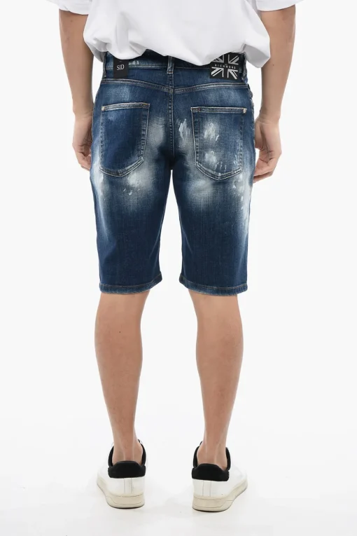 Sale Jeans Bermuda Regular Fit Effetto Bleached Uomo Jeans