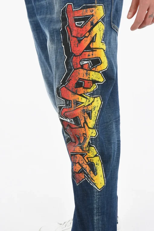 Jeans BIG BROTHER Tapered Fit con Stampa Logo Multicolor 19cm>Dsquared2 New