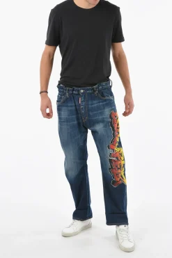 Jeans BIG BROTHER Tapered Fit con Stampa Logo Multicolor 19cm></noscript>Dsquared2 New