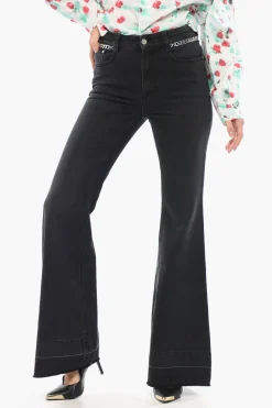 Jeans Bootcut Stone Washed con Dettagli Chain 33cm>Stella McCartney Hot