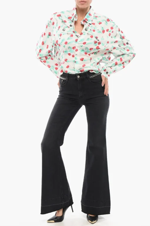 Jeans Bootcut Stone Washed con Dettagli Chain 33cm>Stella McCartney Hot