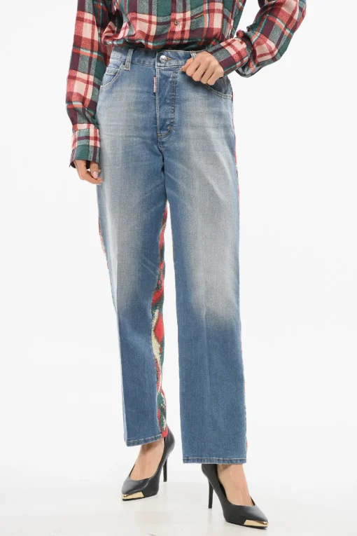 Clearance Jeans Boston Fit con Retro in Tweed Fantasia 19cm Donna Jeans