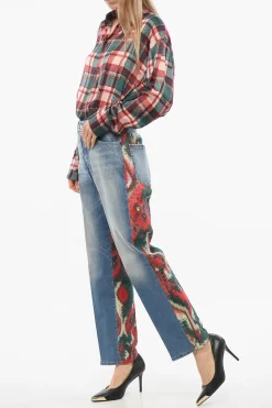 Clearance Jeans Boston Fit con Retro in Tweed Fantasia 19cm Donna Jeans