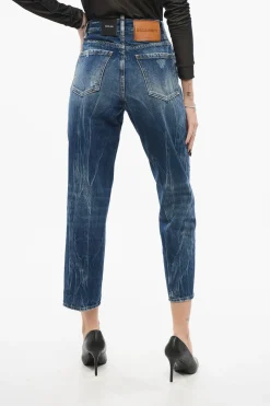 Online Jeans Boston Fit in Denim Distressed 18cm Donna Jeans