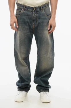 Clearance Jeans Boyfriend Fit in Denim Lavaggio Vintage 23cm Uomo Jeans