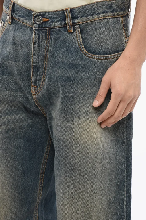 Clearance Jeans Boyfriend Fit in Denim Lavaggio Vintage 23cm Uomo Jeans