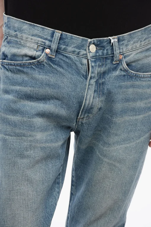 Fashion Jeans BROTHER Stonewashed con Bottone Logato 16cm Uomo Jeans