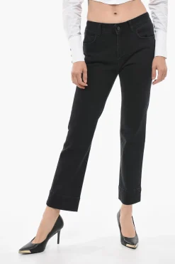 Fashion Jeans Capri SIMON in Denim Stretch a Gamba Dritta 18cm Donna Jeans
