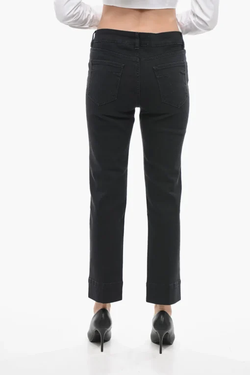 Fashion Jeans Capri SIMON in Denim Stretch a Gamba Dritta 18cm Donna Jeans