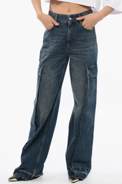 Jeans Cargo a Gamba Dritta con Orlo Sfrangiato 26cm>Stella McCartney Best