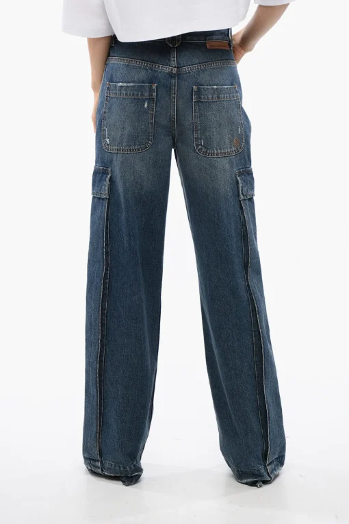Jeans Cargo a Gamba Dritta con Orlo Sfrangiato 26cm>Stella McCartney Best