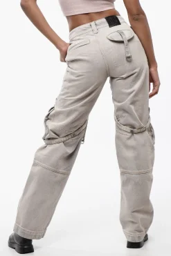 Jeans Cargo Baggy Fit Effetto Candeggiato con Dettagli in Stile Harness 22cm>Off-White Sale
