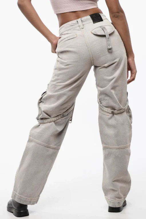 Jeans Cargo Baggy Fit Effetto Candeggiato con Dettagli in Stile Harness 22cm>Off-White Sale