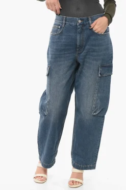 Jeans Cargo in Denim Lavaggio Scuro 21cm>Stella McCartney New