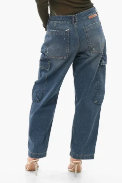 Jeans Cargo in Denim Lavaggio Scuro 21cm>Stella McCartney New