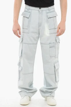 Sale Jeans Cargo in Denim Lavaggio Chiaro 28cm Uomo Jeans