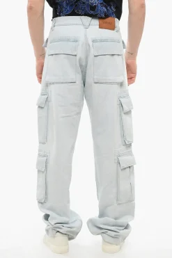 Sale Jeans Cargo in Denim Lavaggio Chiaro 28cm Uomo Jeans